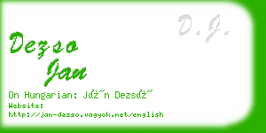 dezso jan business card